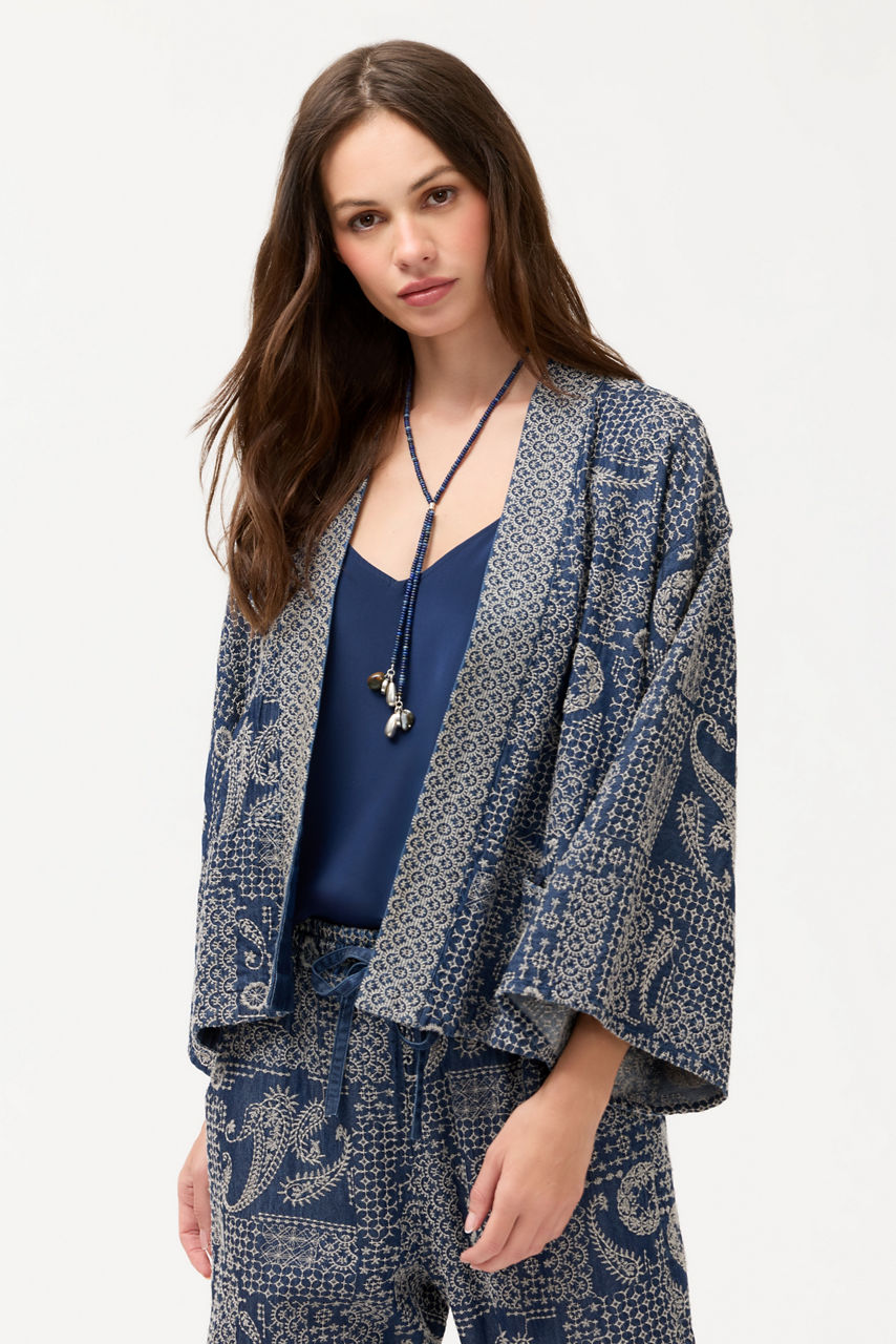 JONELLE DENIM KIMONO, , large image 1