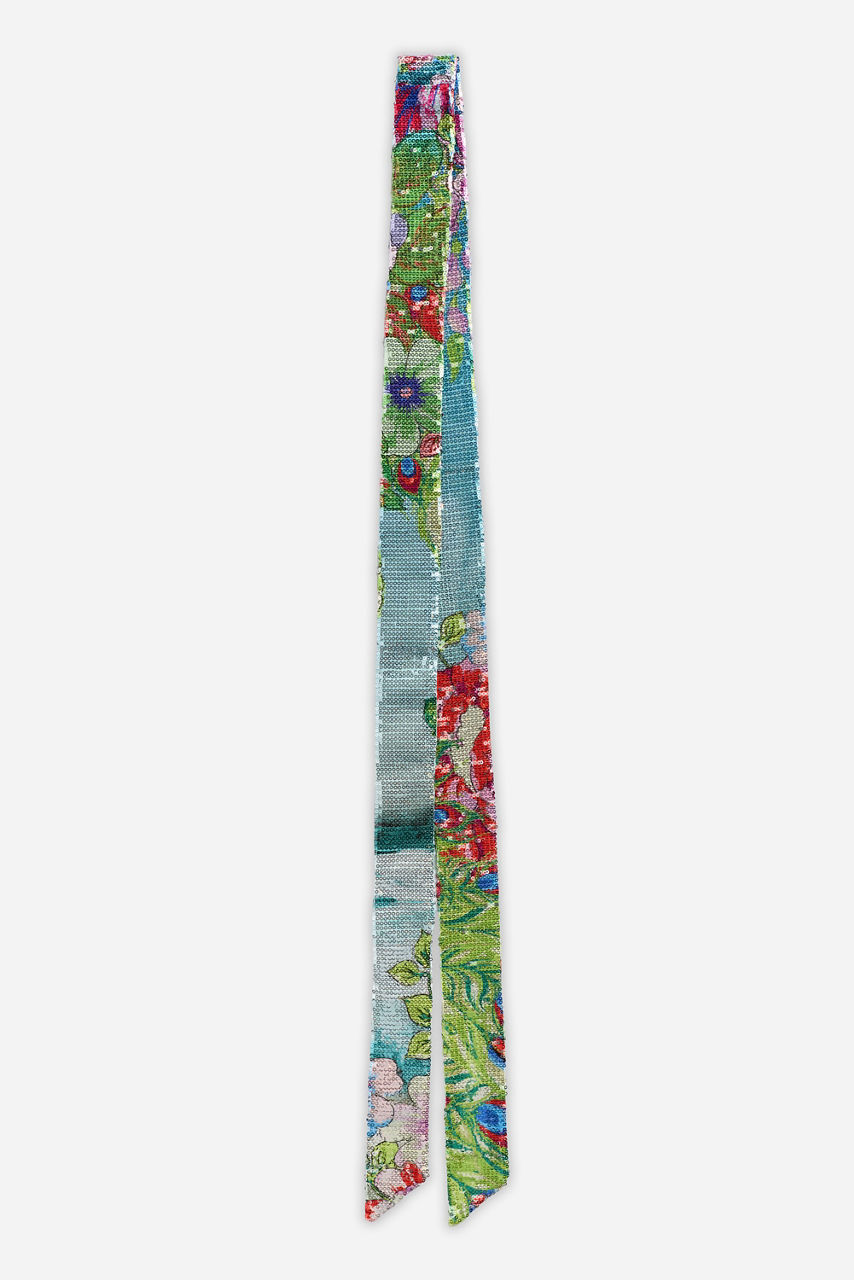 LUHNA SEQUIN SKINNY SCARF, , large image 1
