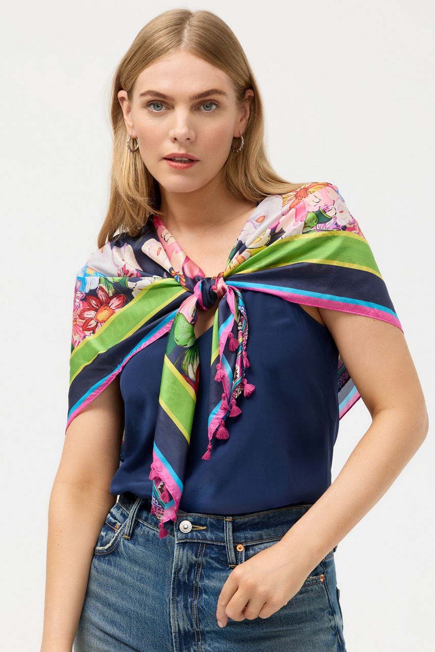 GERBERA SILK SCARF, , large image 2