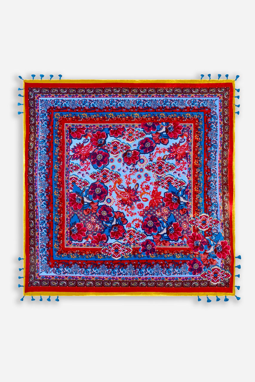 EMANUELA VELVET BURNOUT SCARF, , large image 1