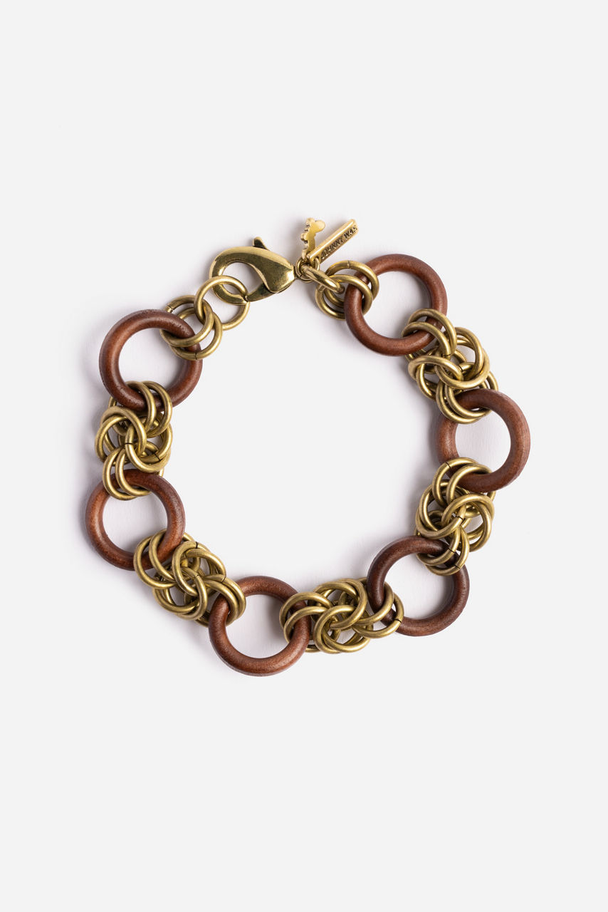 WOOD LINK BRACELET, , large image 1