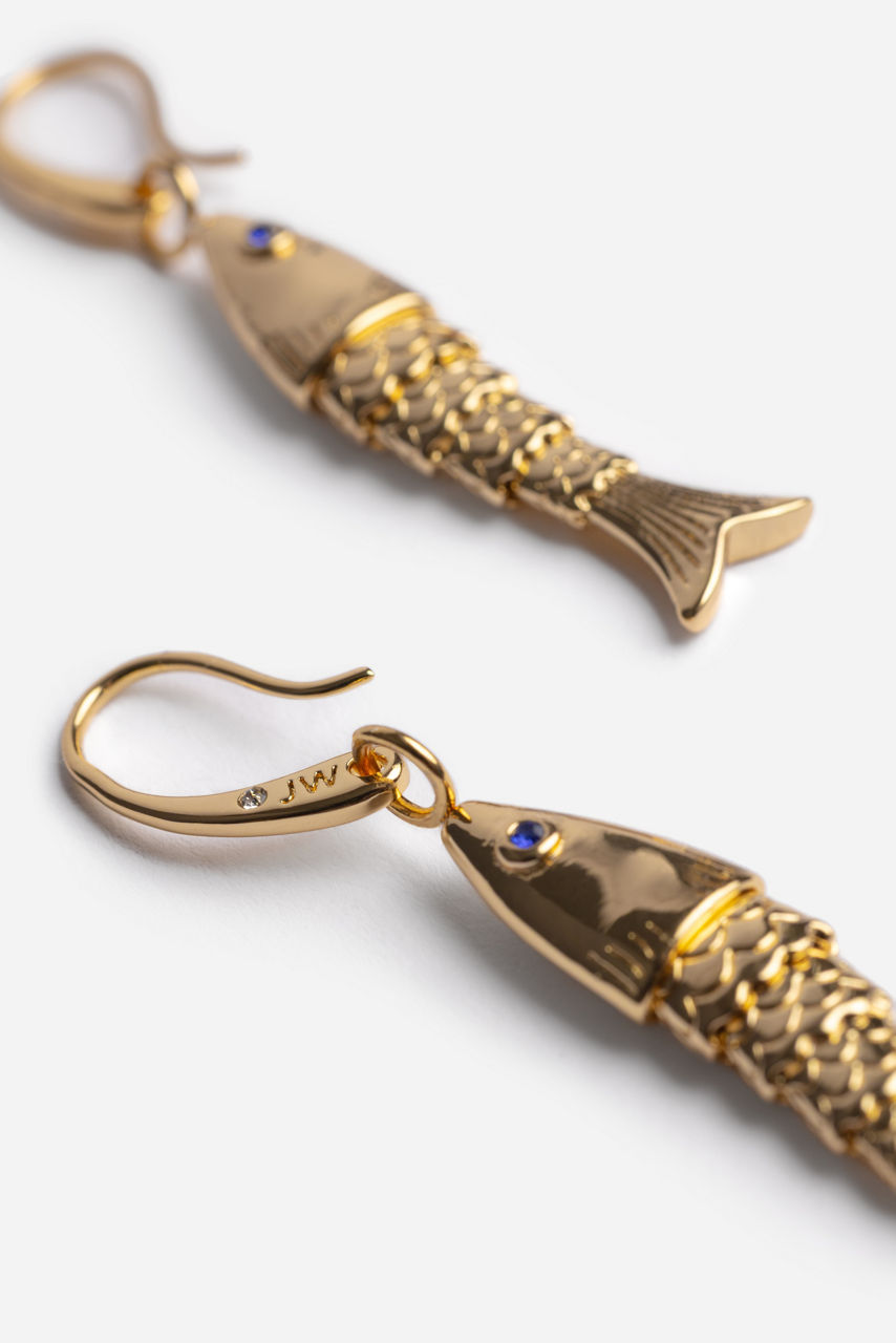 ARTICULATED FISH EARRINGS ON FISH HOOK, , large image 2