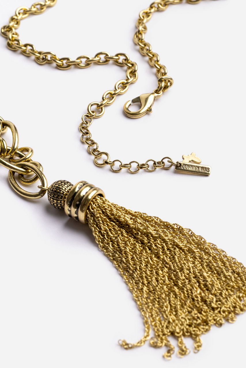 MULTI LINK TASSEL NECKLACE, , large image 3