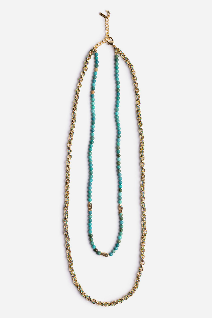 DOUBLE STRAND BEADED NECKLACE, , large image 2