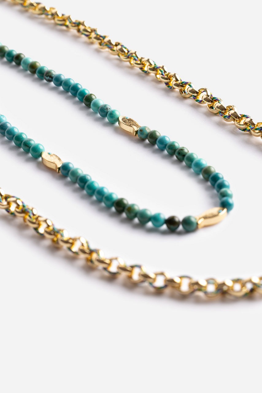 DOUBLE STRAND BEADED NECKLACE, , large image 3