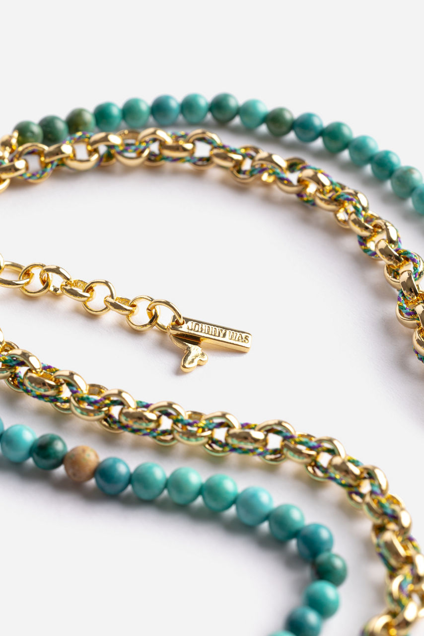 DOUBLE STRAND BEADED NECKLACE, , large image 4