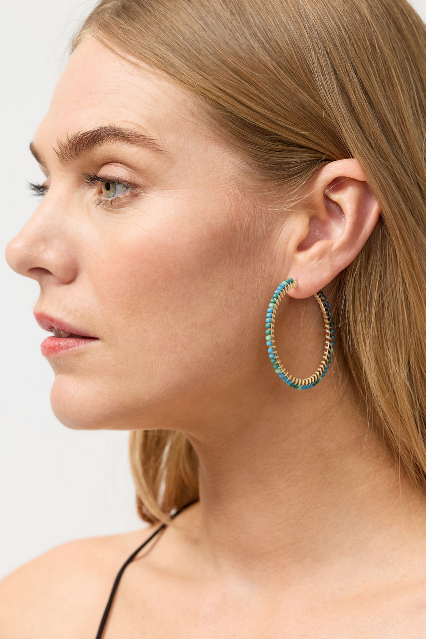 BEADED EDGE HOOP EARRINGS, , large image 3