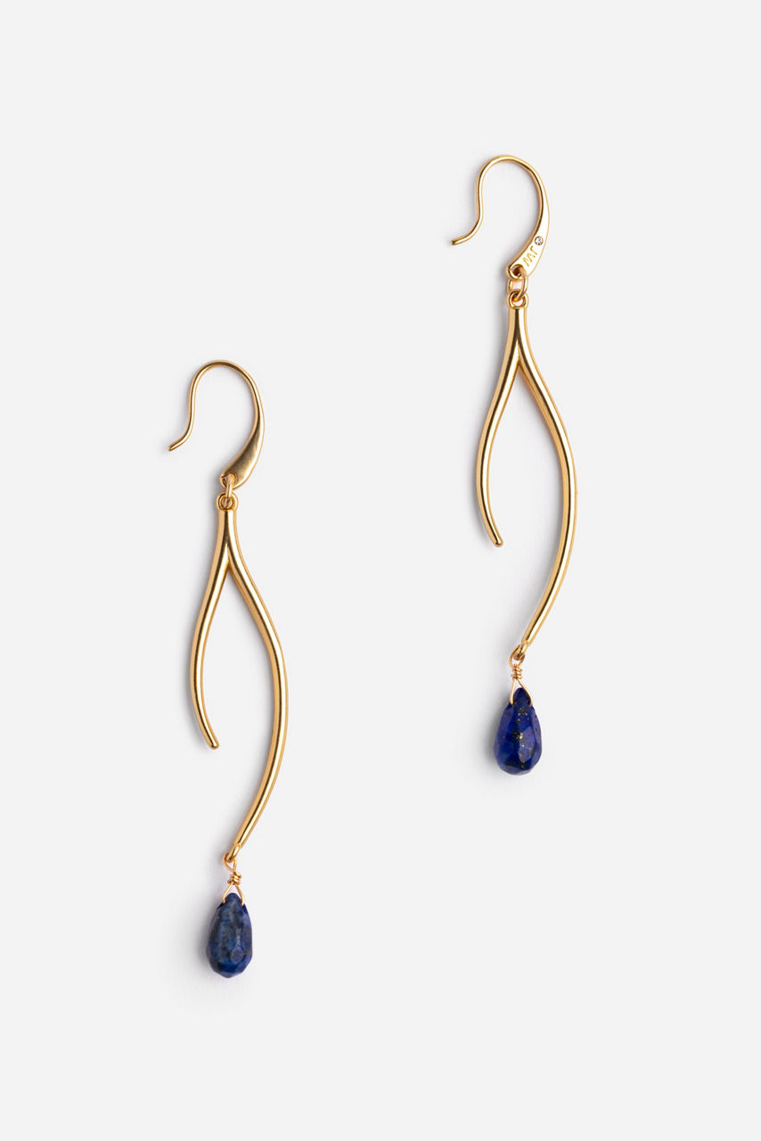SEMIPRECIOUS TEAR DROP BRANCH EARRINGS, , large image 1