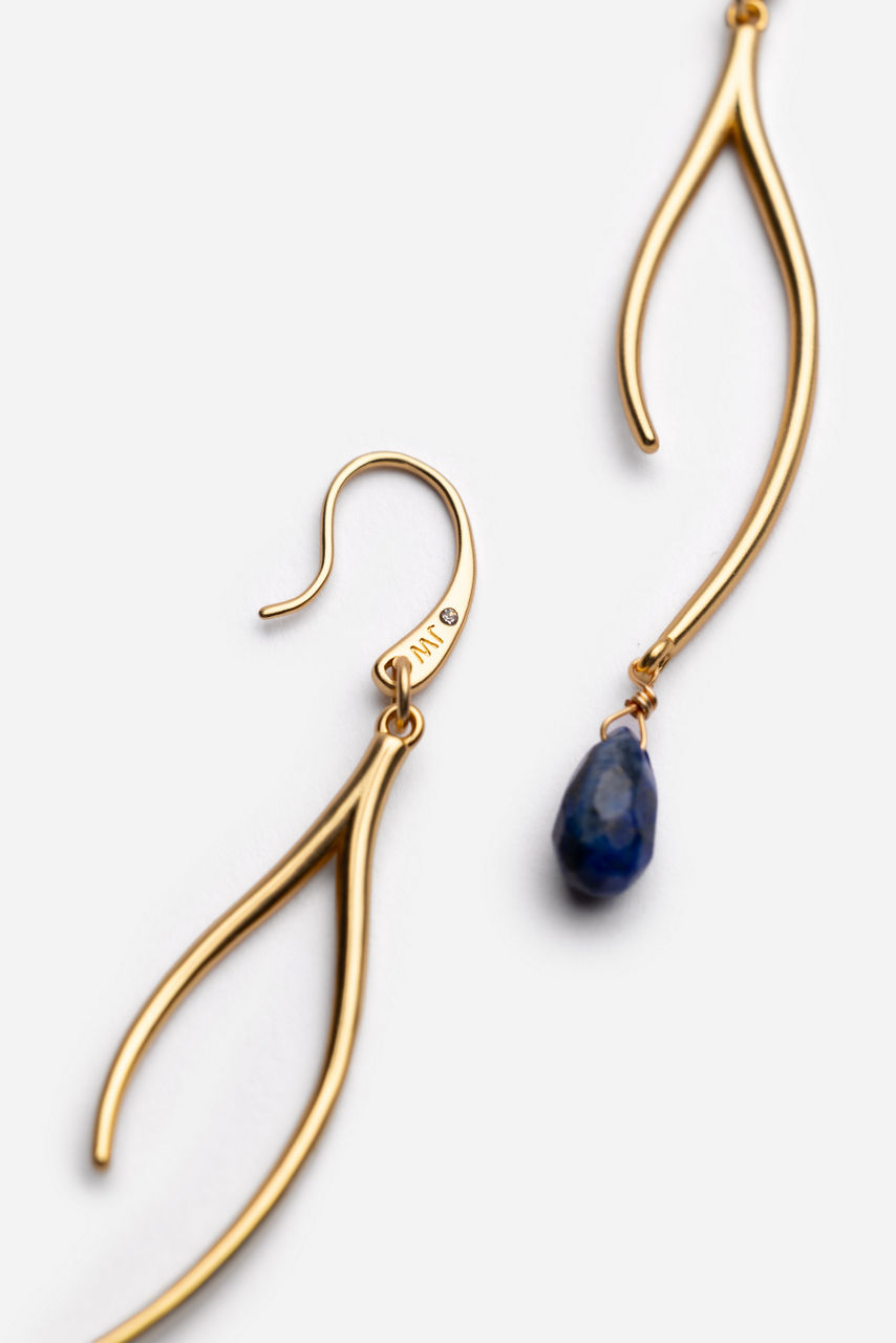 SEMIPRECIOUS TEAR DROP BRANCH EARRINGS, , large image 2