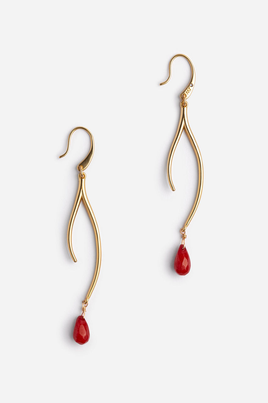 SEMIPRECIOUS TEAR DROP BRANCH EARRINGS, , large image 1