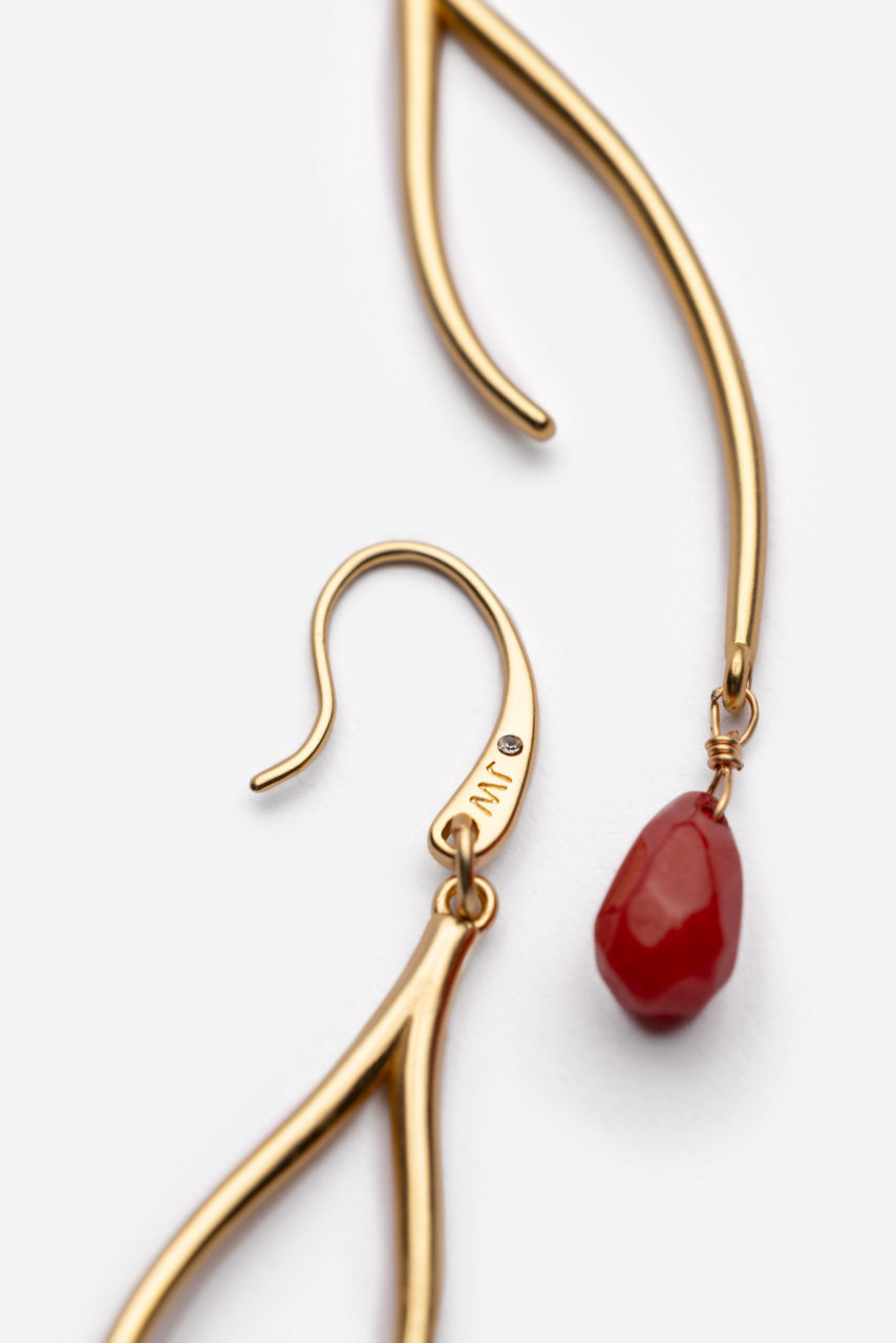 SEMIPRECIOUS TEAR DROP BRANCH EARRINGS, , large image 2