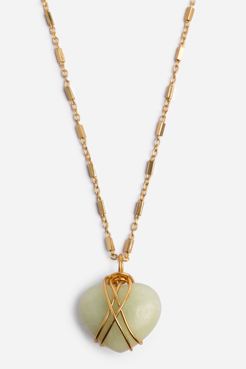 WIRE WRAPPED HEART PENDANT NECKLACE, , large image 1