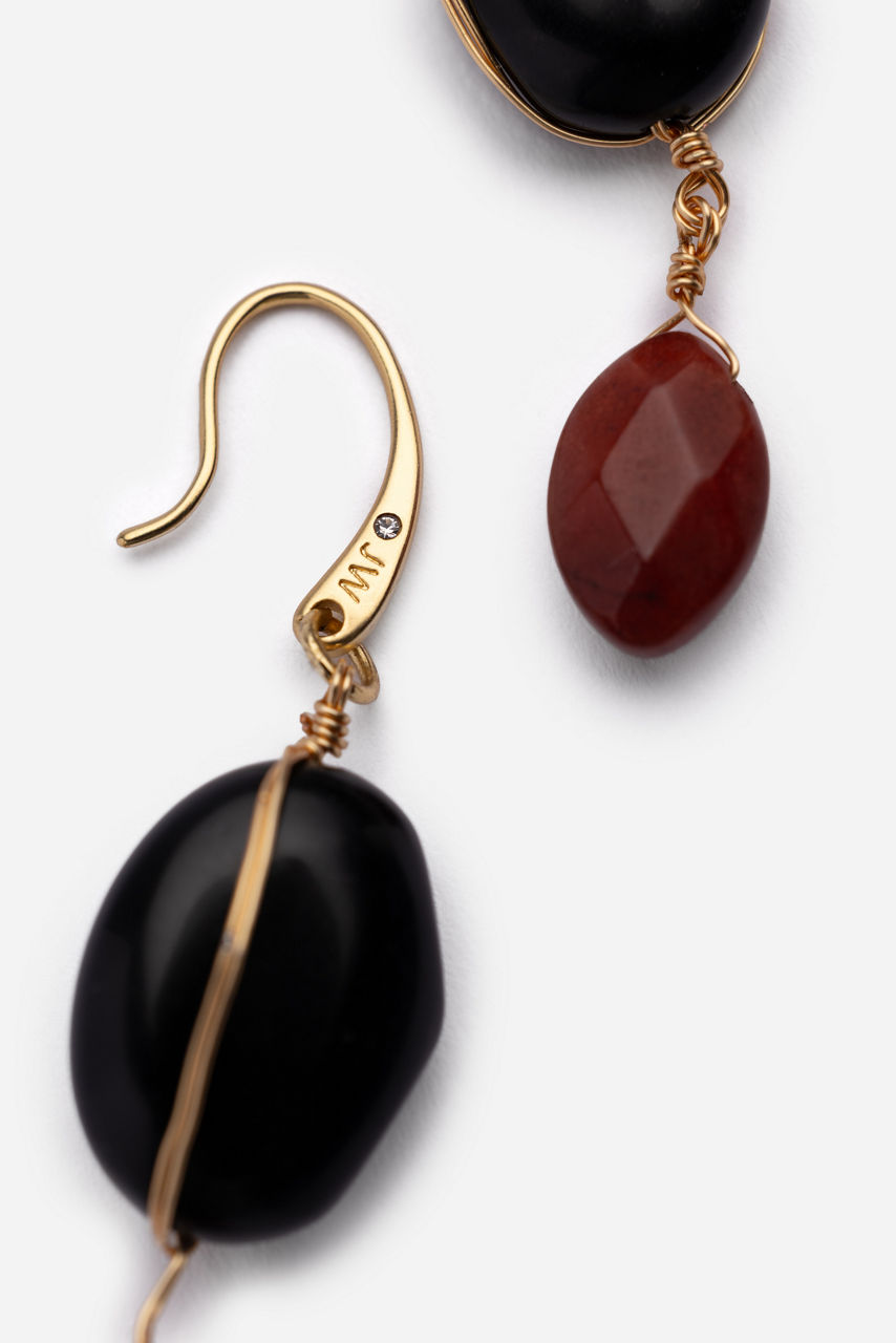 ONYX STONE DROP EARRINGS, , large image 2