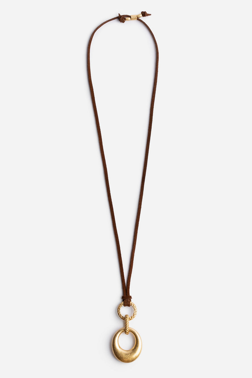 SUEDE RINGS PENDANT NECKLACE, , large image 2