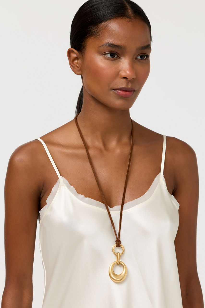 SUEDE RINGS PENDANT NECKLACE, , large image 3