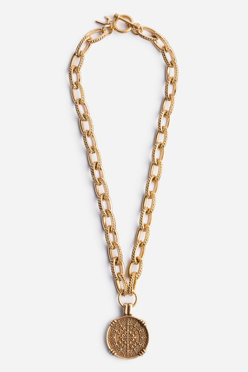 TWO-TONE COIN PENDANT CHAIN, , large image 2