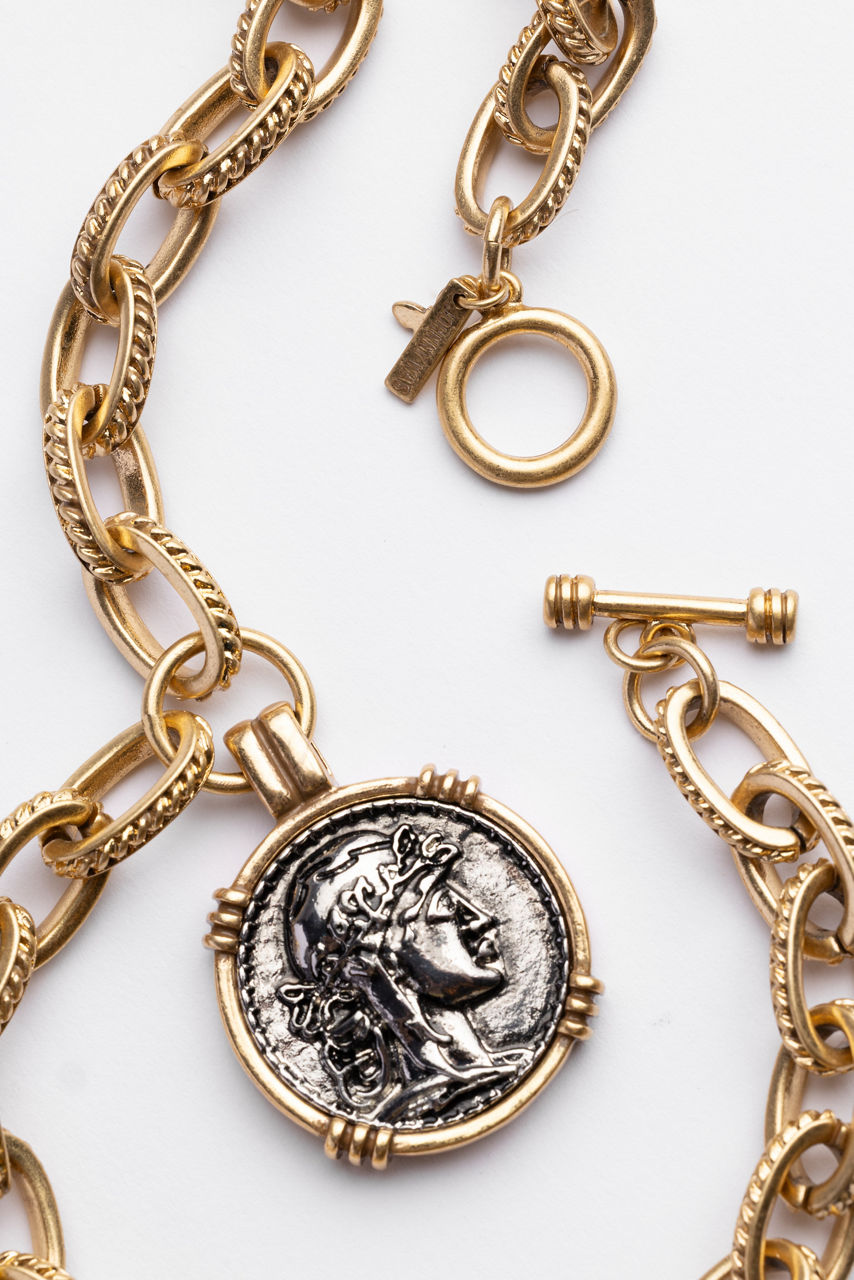 TWO-TONE COIN PENDANT CHAIN, , large image 3