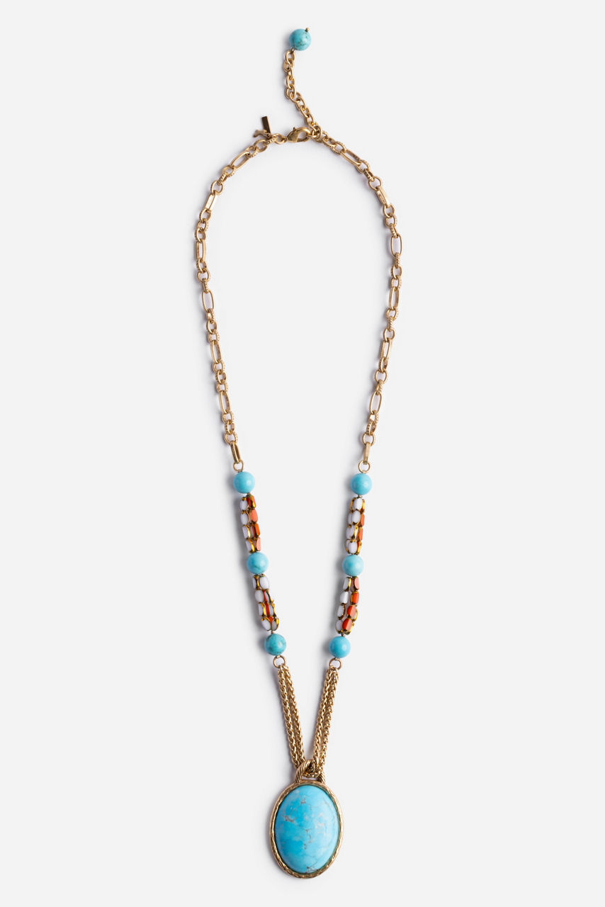 TURQUOISE MULTI BEAD NECKLACE, , large image 2