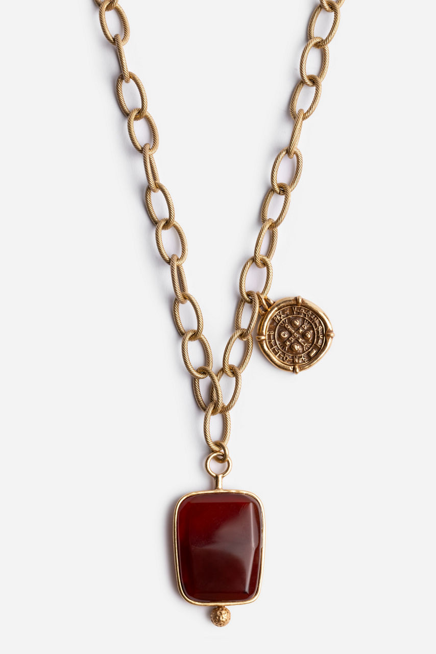 CARNELIAN PENDANT CHAIN, , large image 1