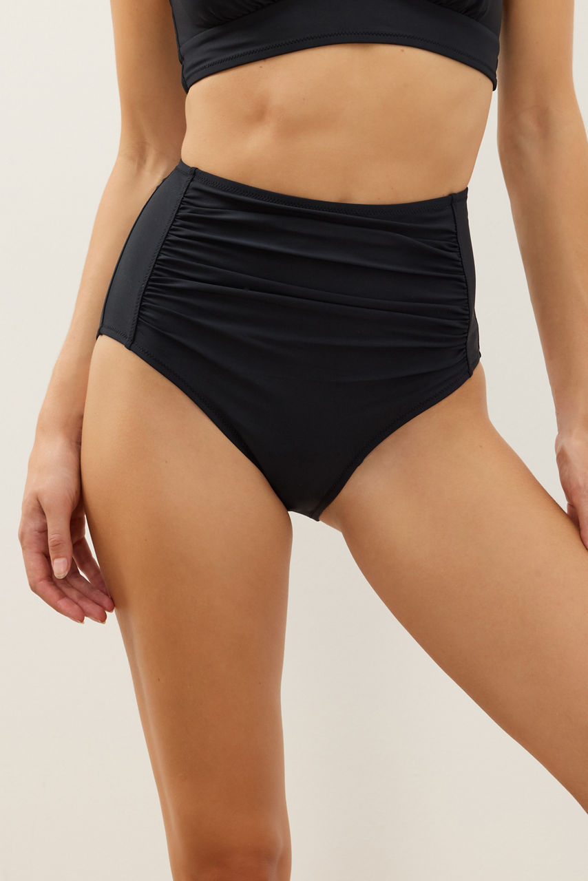 HIGH WAIST RUCHED BIKINI BOTTOM, , large image 3