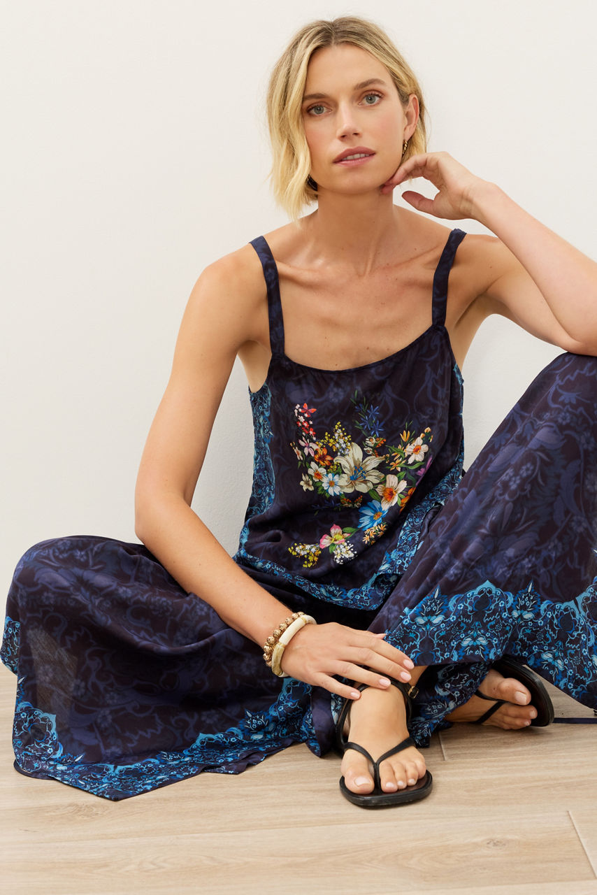 IMOGEN NIGHT SIDE TIE CAMI, , large image 1