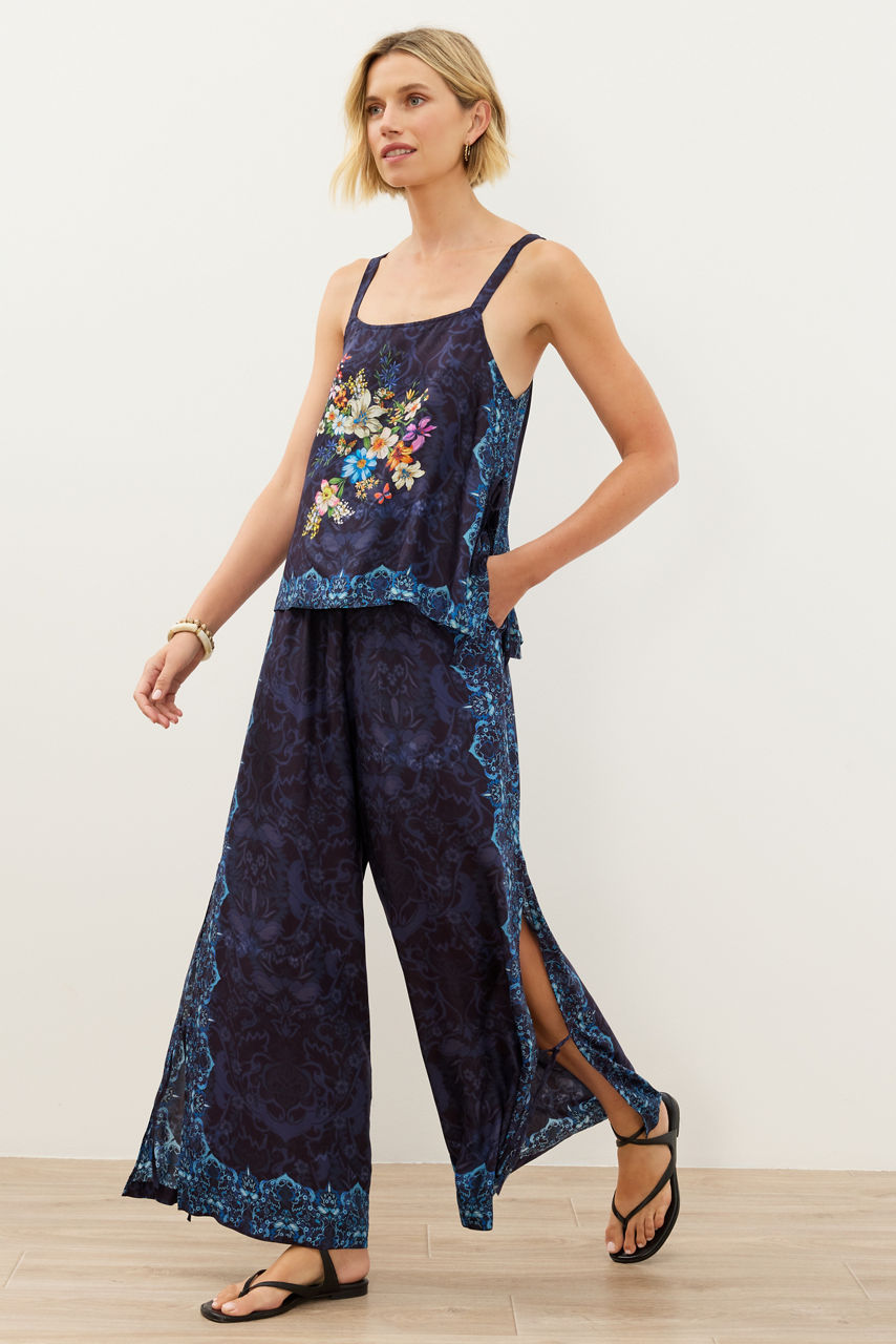 IMOGEN NIGHT SIDE TIE WIDE LEG PANT, , large image 1