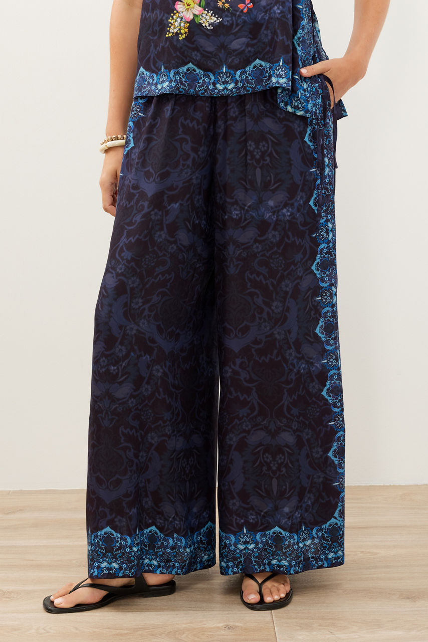 IMOGEN NIGHT SIDE TIE WIDE LEG PANT, , large image 2