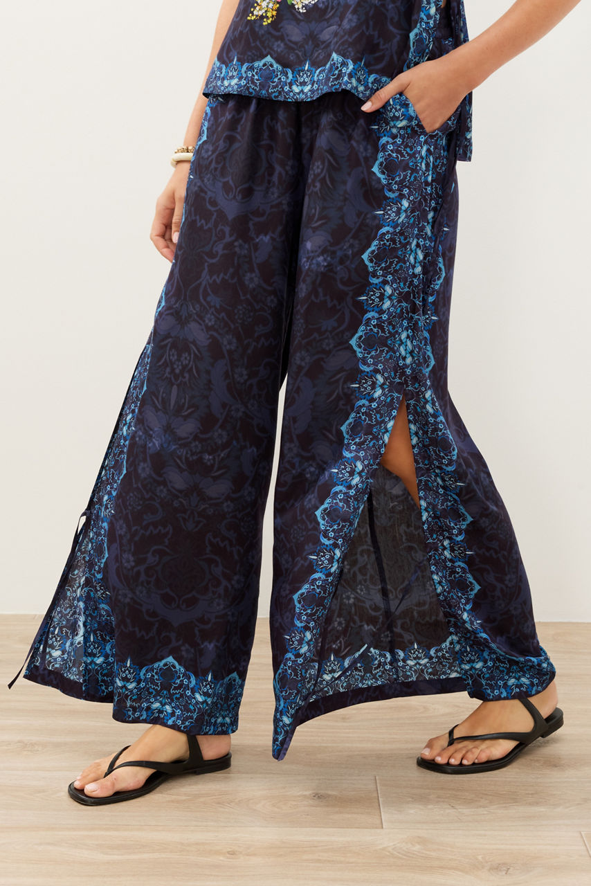 IMOGEN NIGHT SIDE TIE WIDE LEG PANT, , large image 3