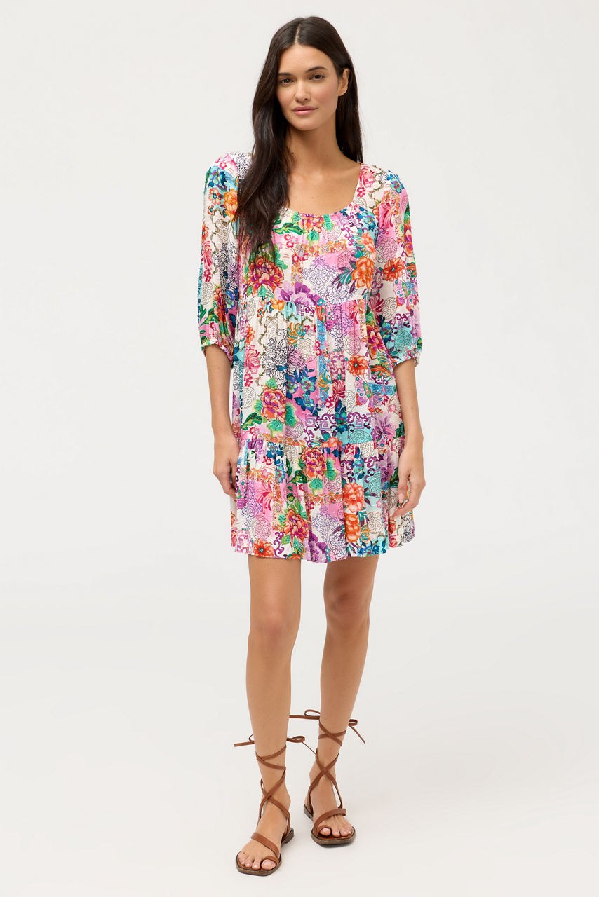 ROSEUM TIERED MINI DRESS, , large image 1