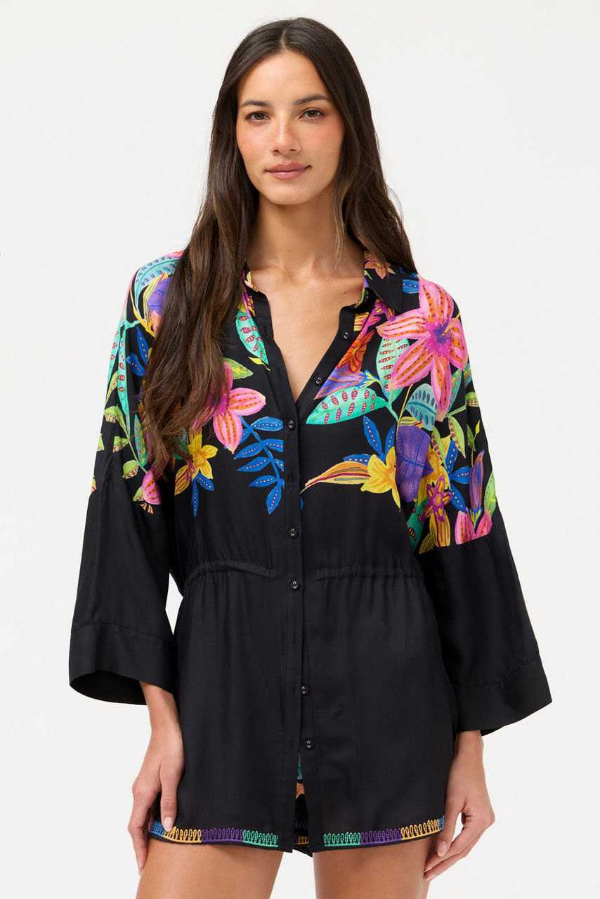 SCABIOSA BUTTON DOWN TUNIC, , large image 1