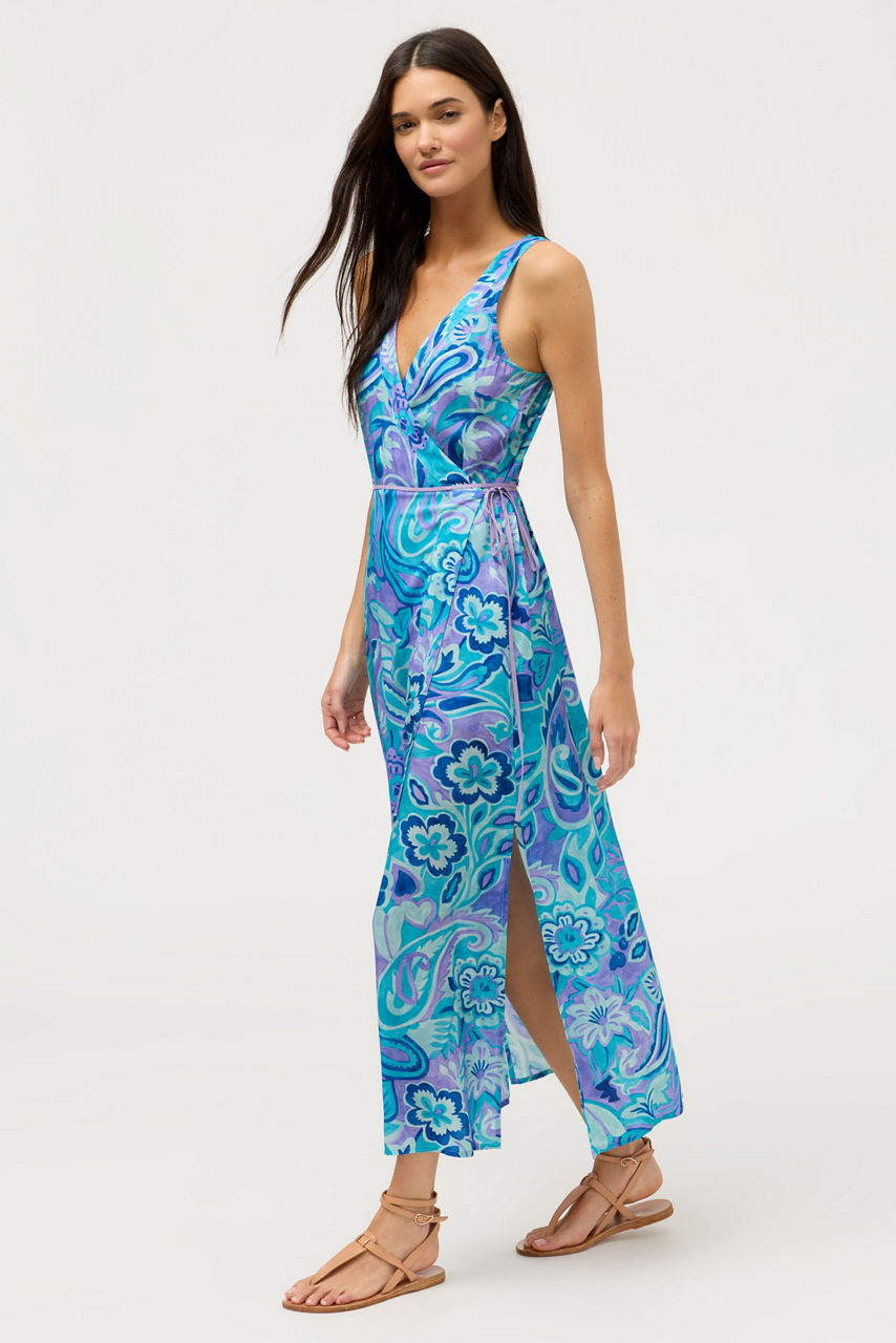 MULLA SLEEVELESS WRAP DRESS, , large image 1