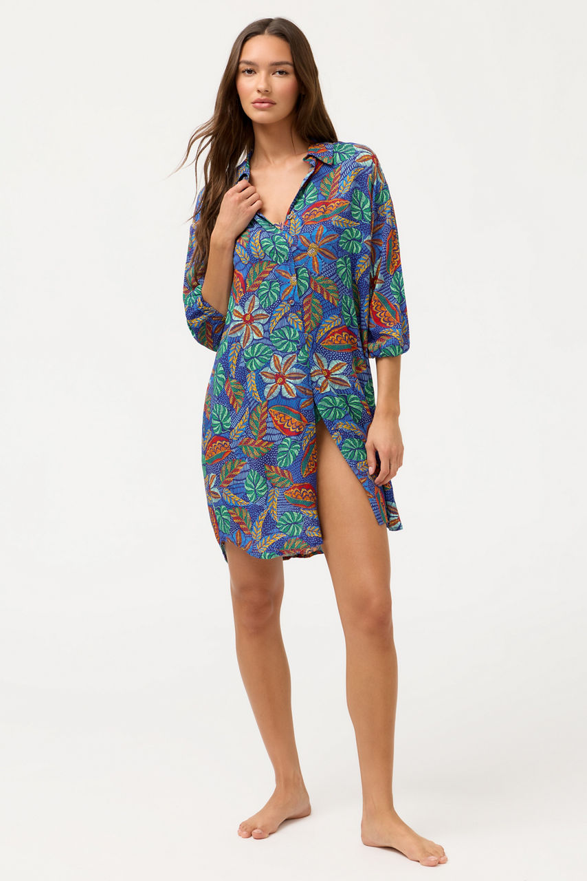 MARIS BUTTON DOWN SHIRT DRESS, , large image 1