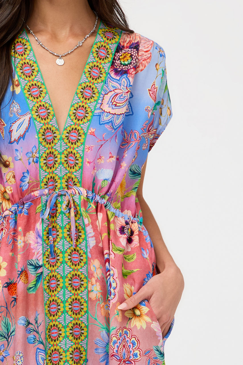 LILLIANA V-NECK KAFTAN DRESS, , large image 2