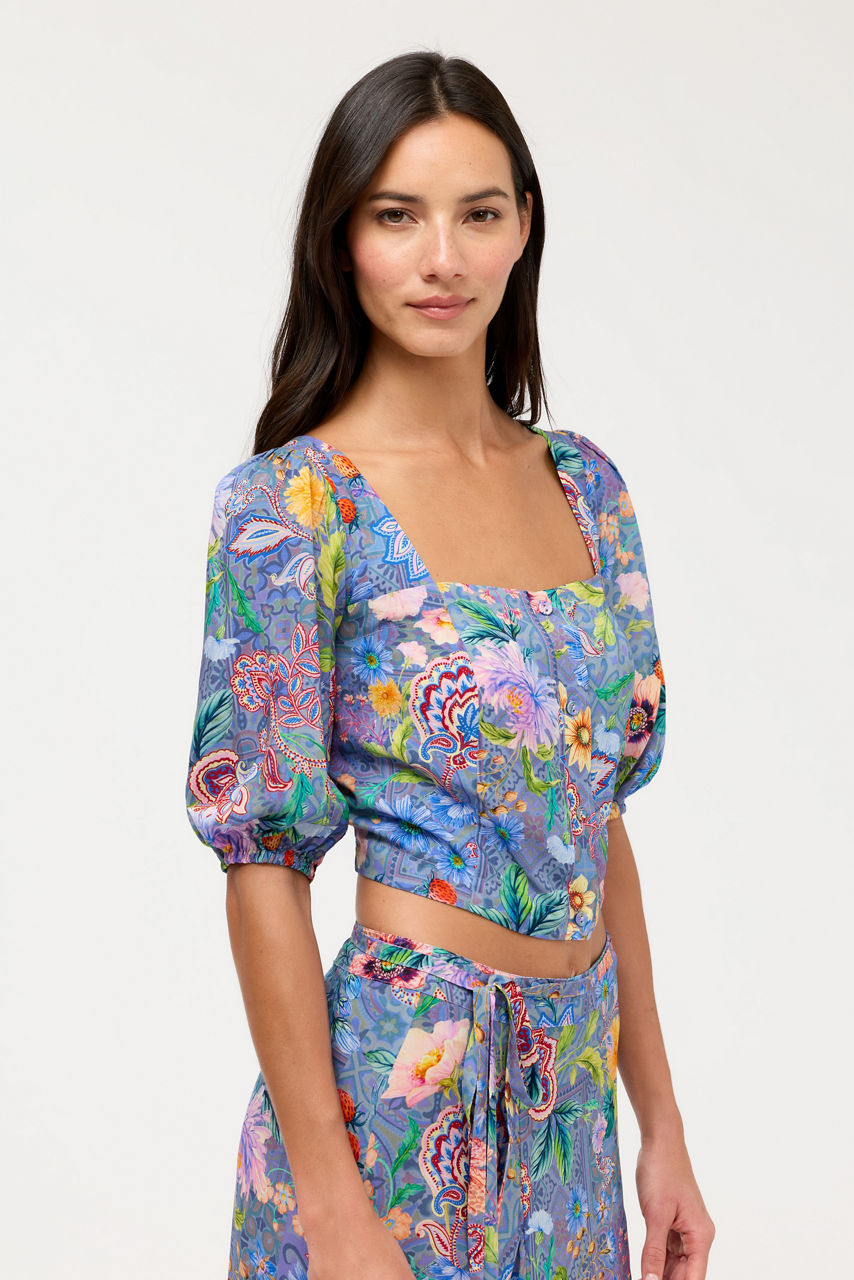 LILLIANA PUFF SLEEVE BODICE TOP, , large image 1