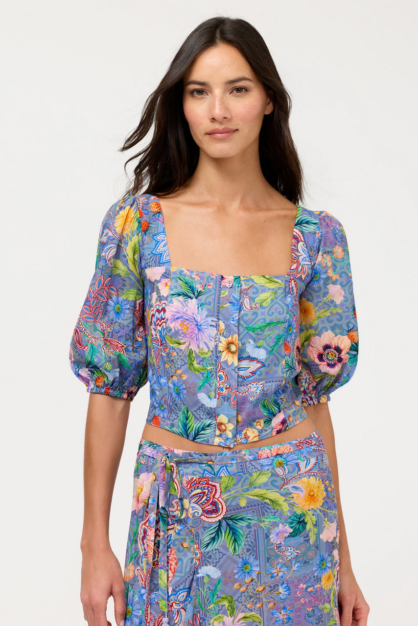 LILLIANA PUFF SLEEVE BODICE TOP, , large image 2