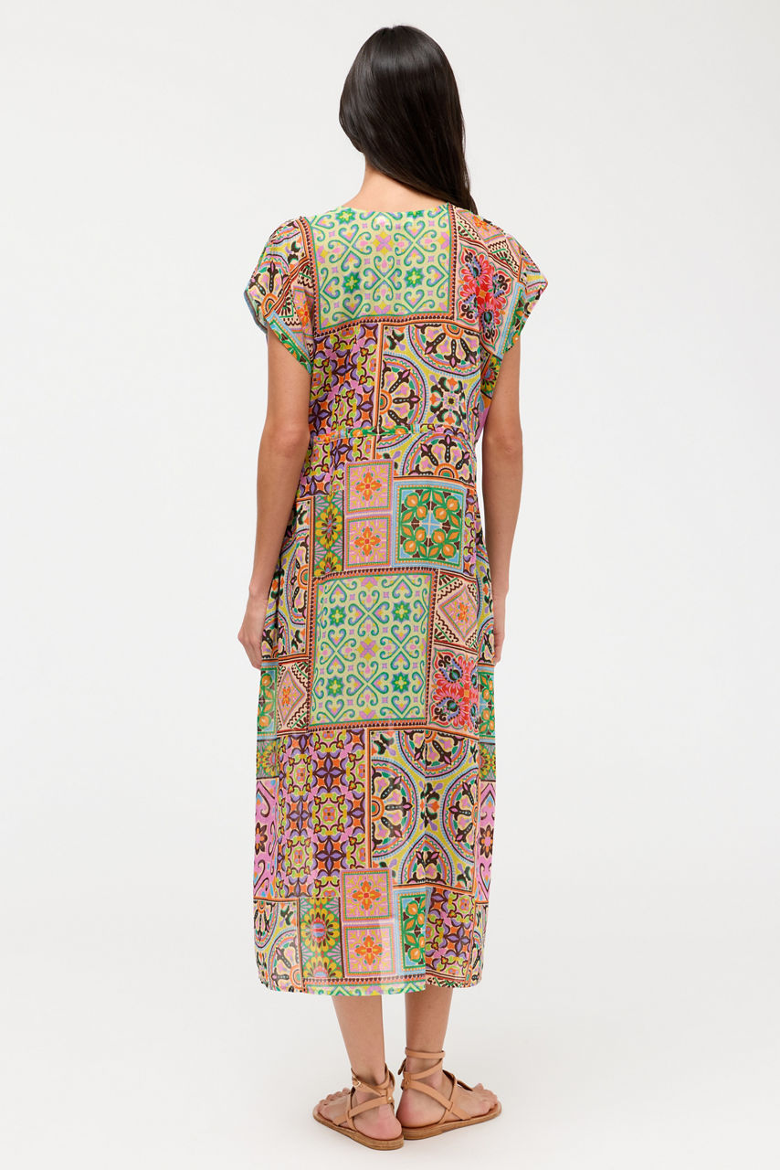 LANTHE V-NECK KAFTAN DRESS, , large image 4