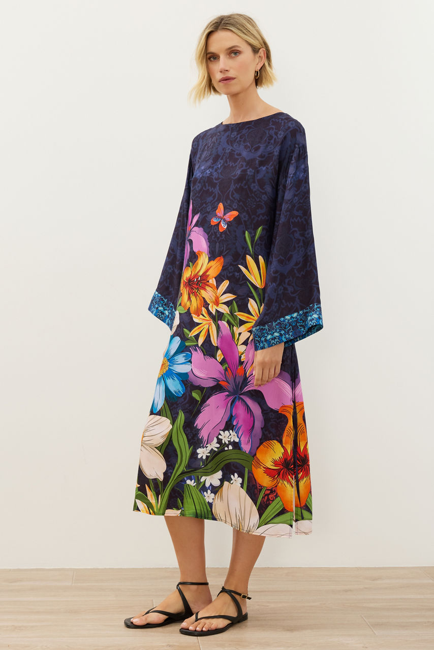 IMOGEN NIGHT BOAT NECK KAFTAN, , large image 2