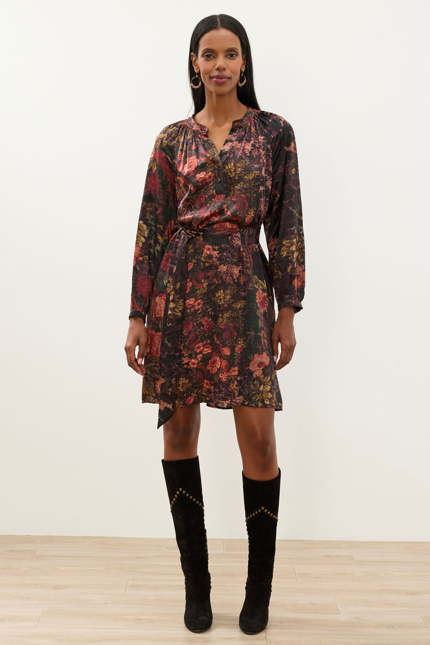 DAVIDII SHIRRED MINI DRESS, , large image 1