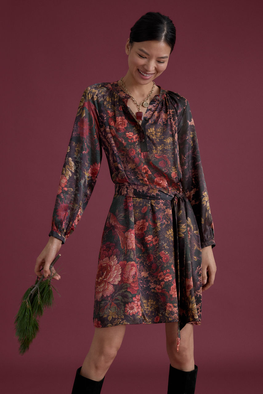 DAVIDII SHIRRED MINI DRESS, , large image 5