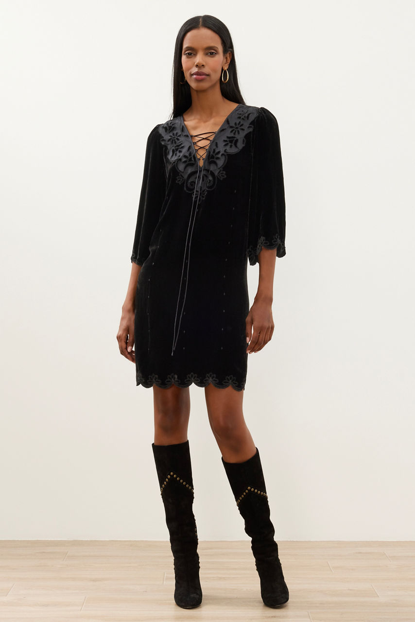 TULSA LACE UP MINI DRESS, , large image 1