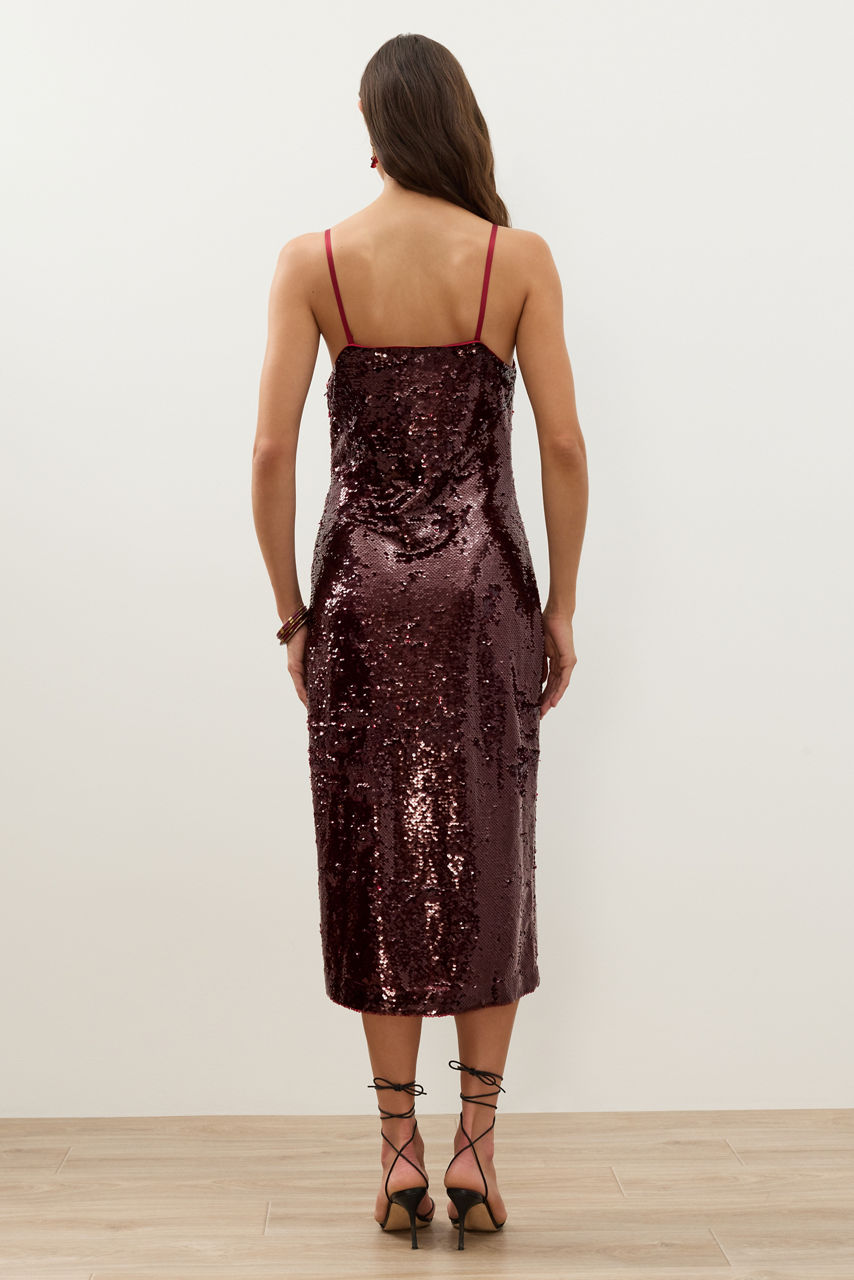 VERONYCA SEQUIN MIDI SLIP DRESS, , large image 4