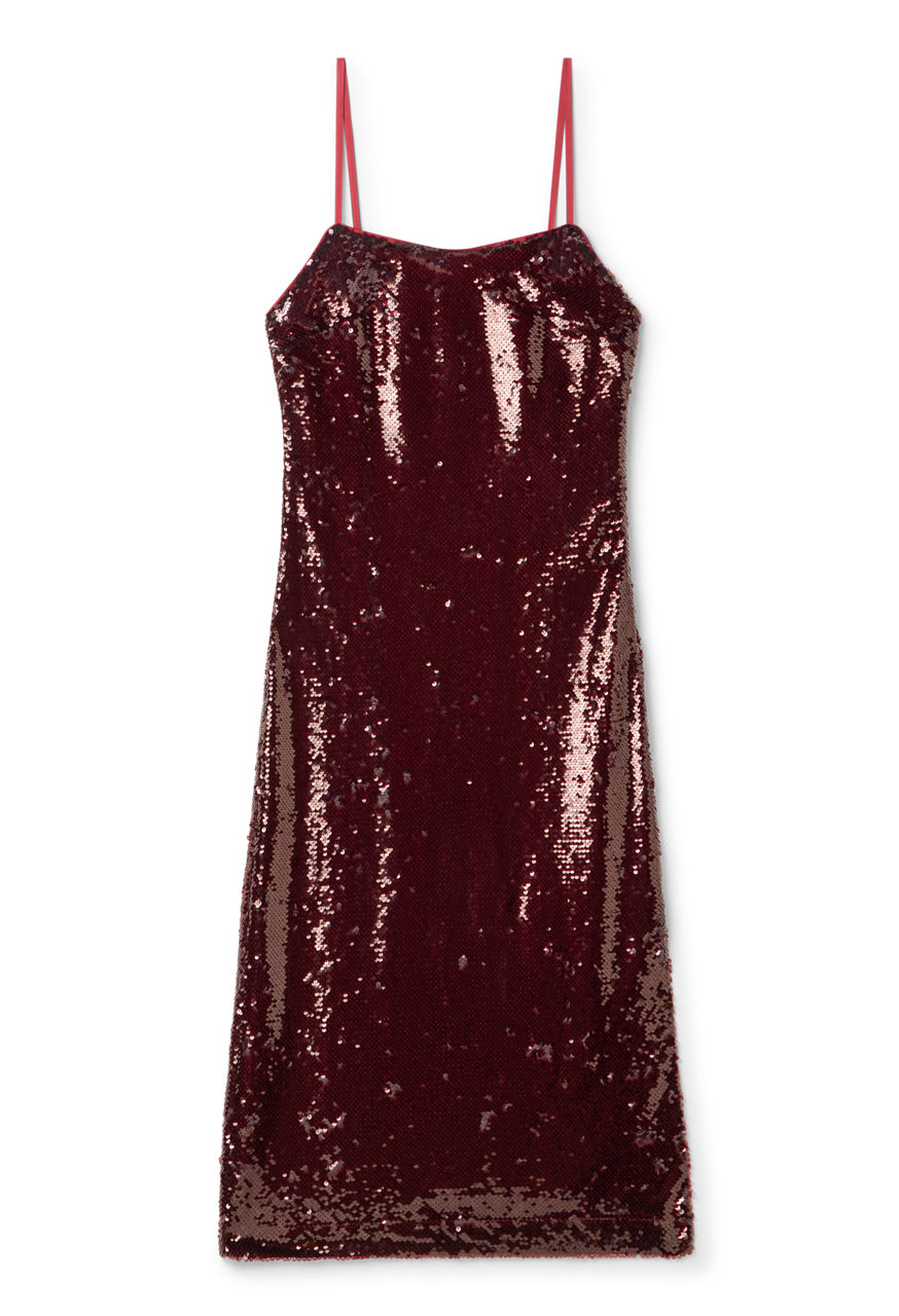 VERONYCA SEQUIN MIDI SLIP DRESS, , large image 5