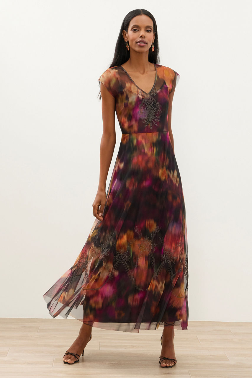 MERTINA MAXI MESH DRESS, , large image 1