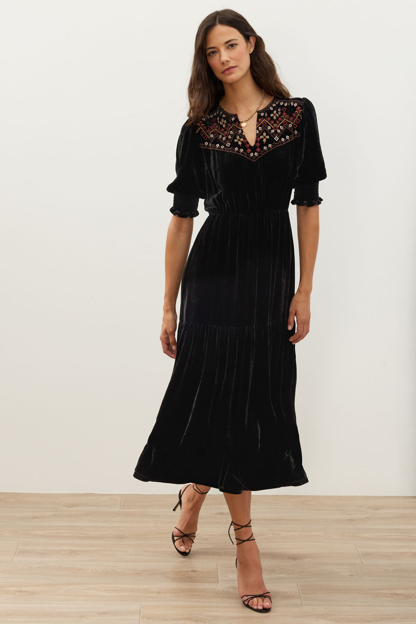 DAPHNE TEA LENGTH DRESS, , large image 1