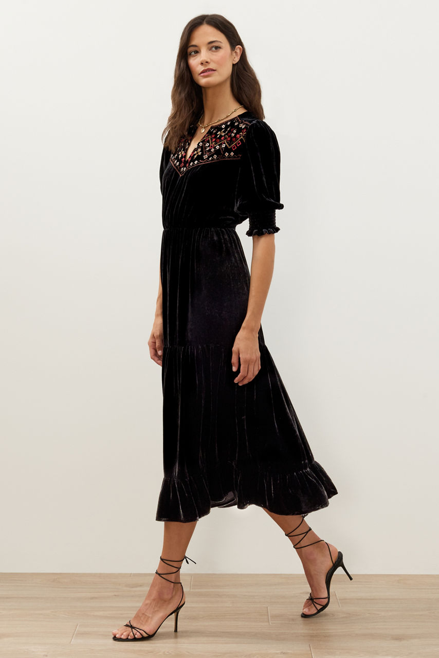 DAPHNE TEA LENGTH DRESS, , large image 2