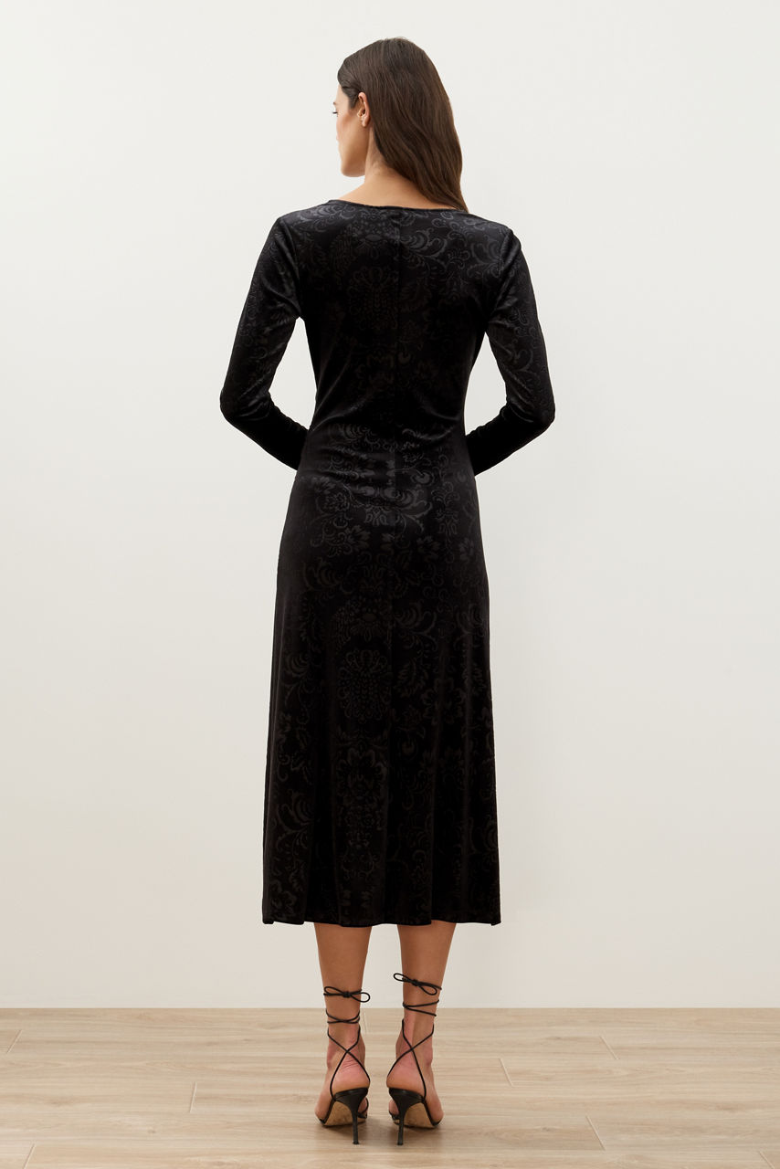 JANELLE V-NECK RUCHED DRESS, , large image 4