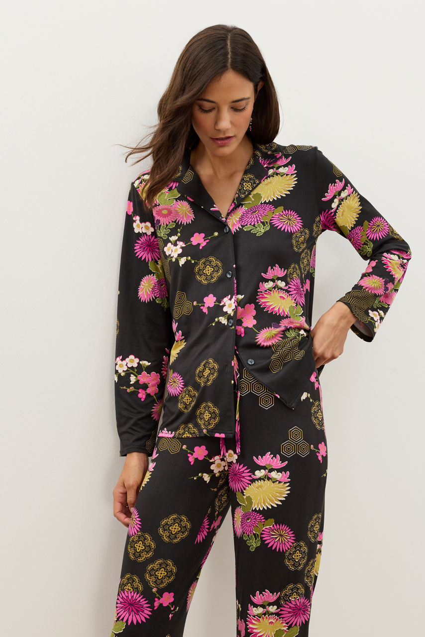 NATORI X JW LONG SLEEVE PRINTED COZY PAJAMA SET, , large image 2