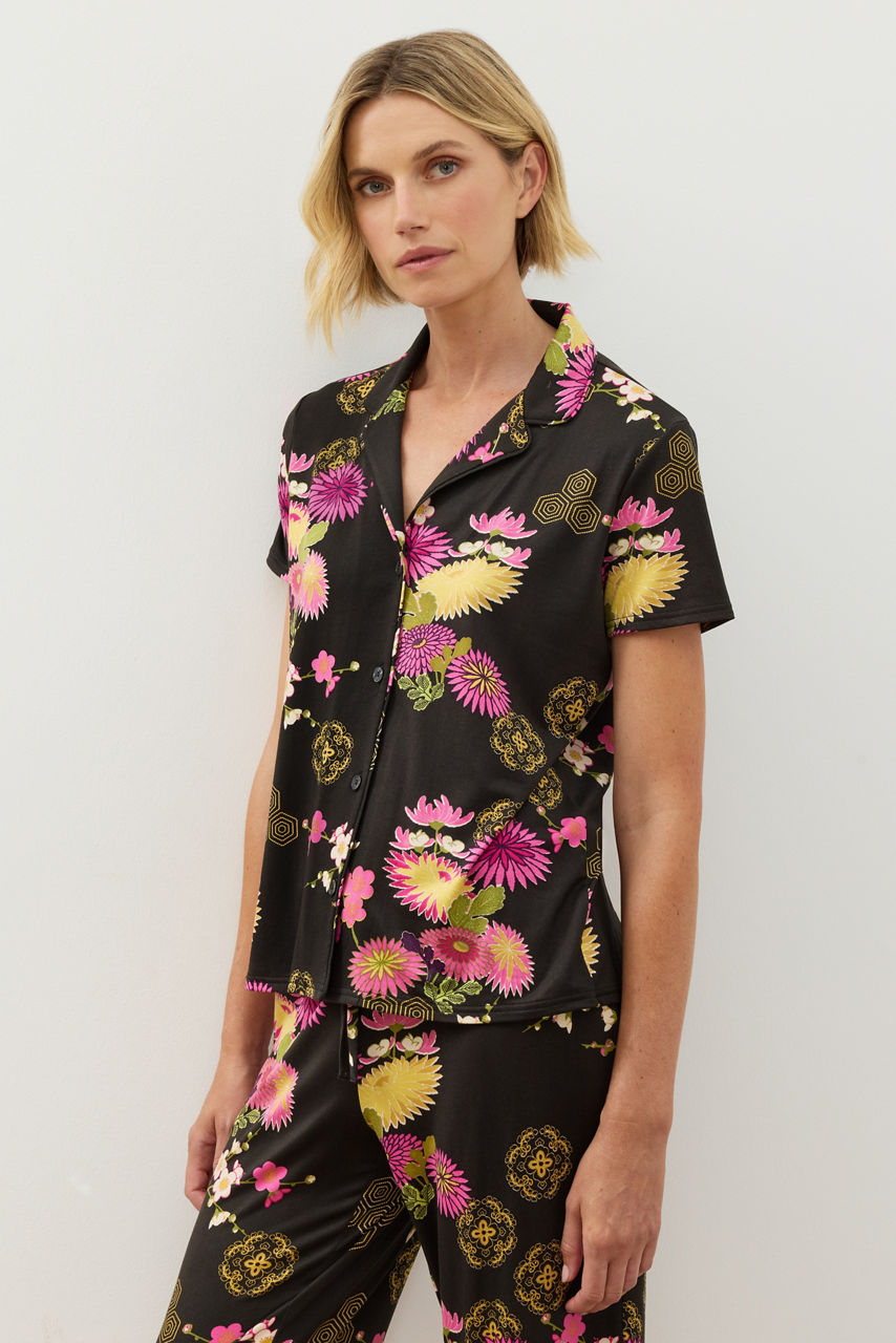 NATORI X JW SHORT SLEEVE PRINTED COZY PAJAMA SET, , large image 3