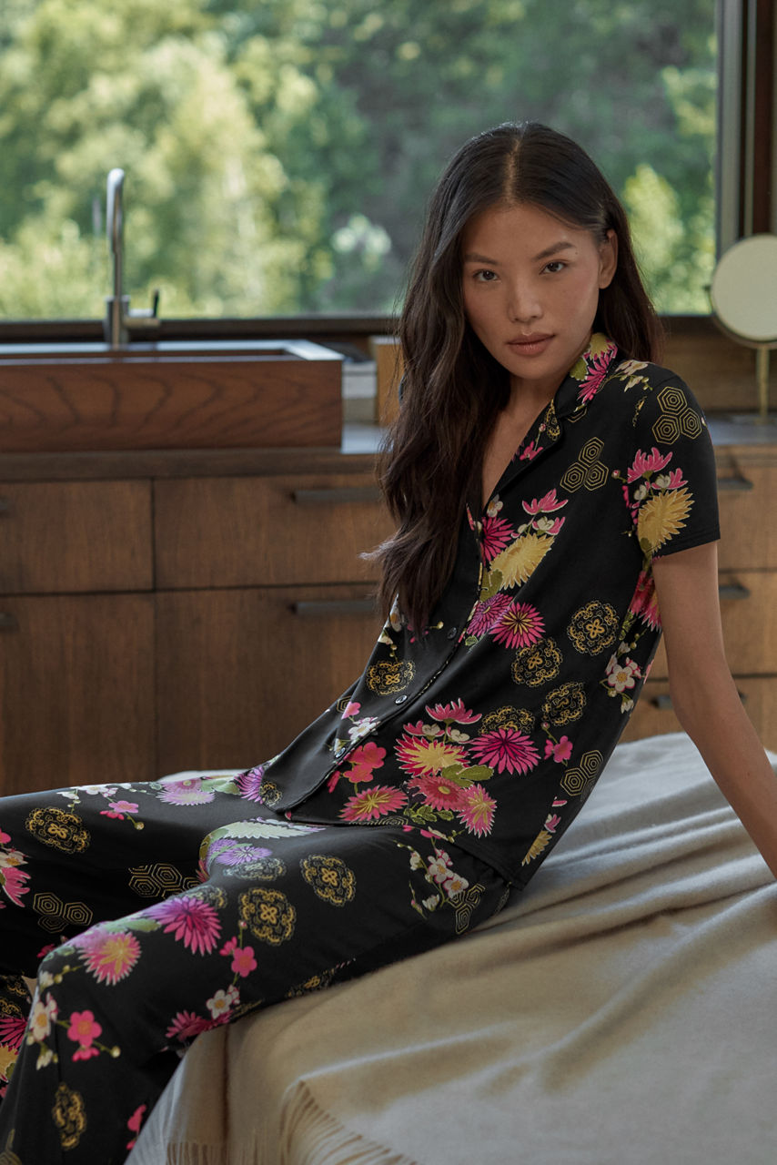 NATORI X JW SHORT SLEEVE PRINTED COZY PAJAMA SET, , large image 5
