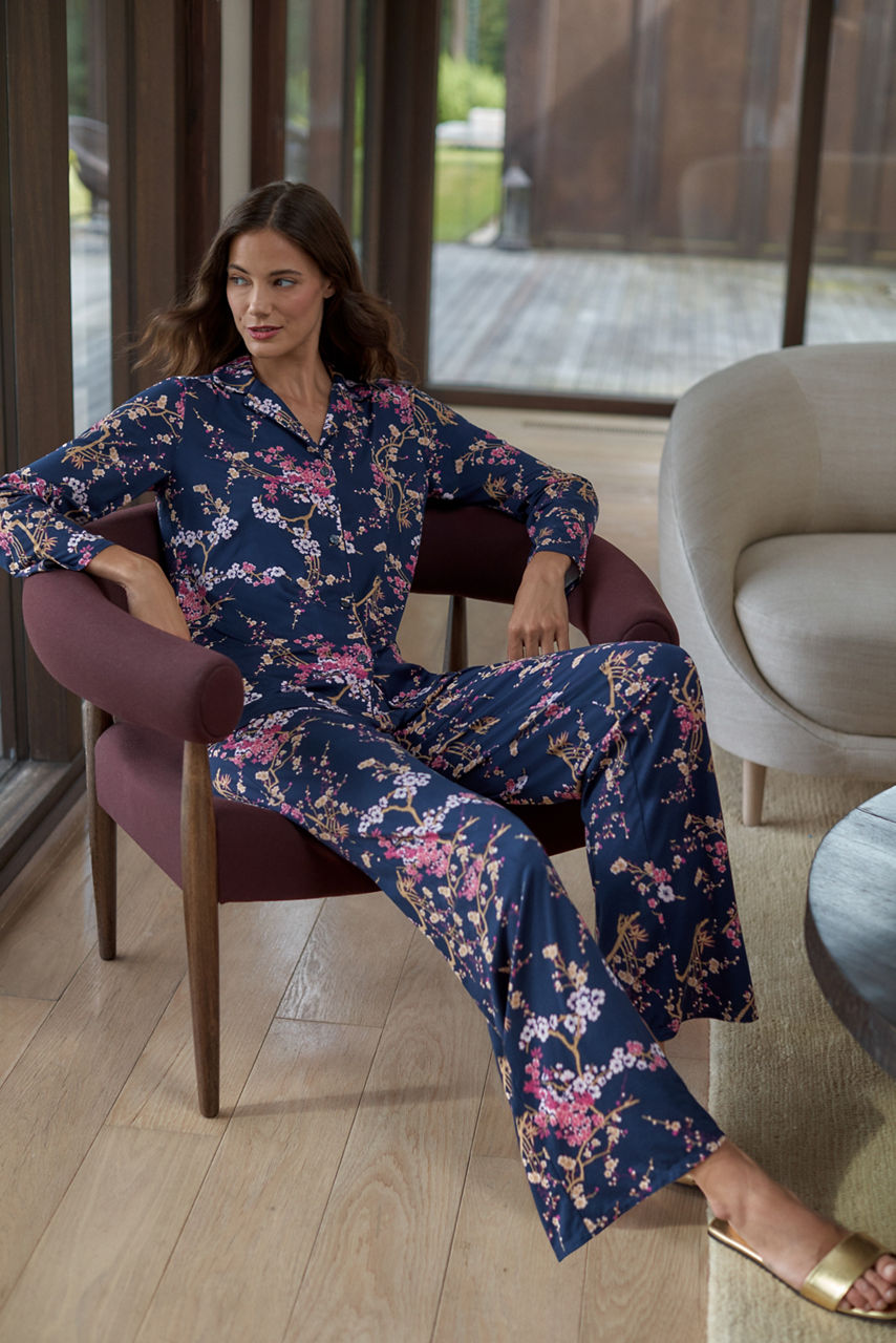 NATORI X JW LONG SLEEVE PRINTED COZY PAJAMA SET, , large image 4
